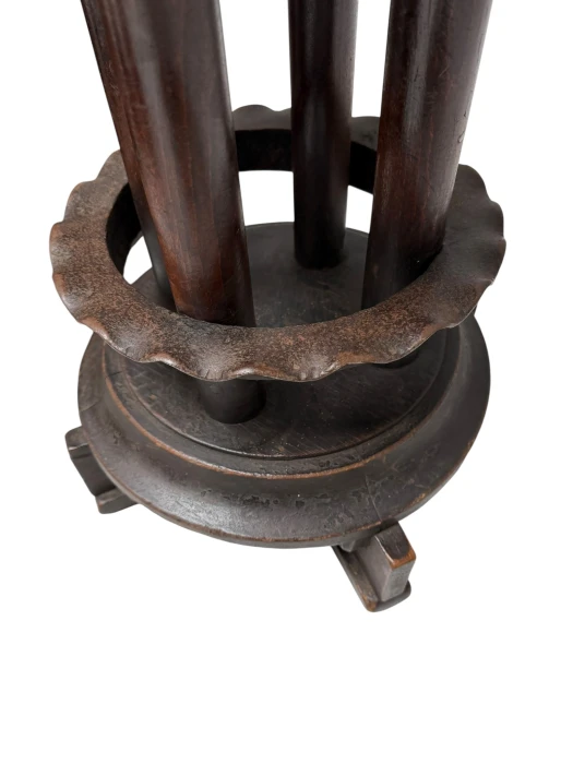 Six Art Deco Amsterdamse School Stools with Leather Tops, 1920s